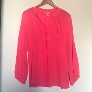 NWOT Bright Pink Lilly Pulitzer Elsa Silk Top